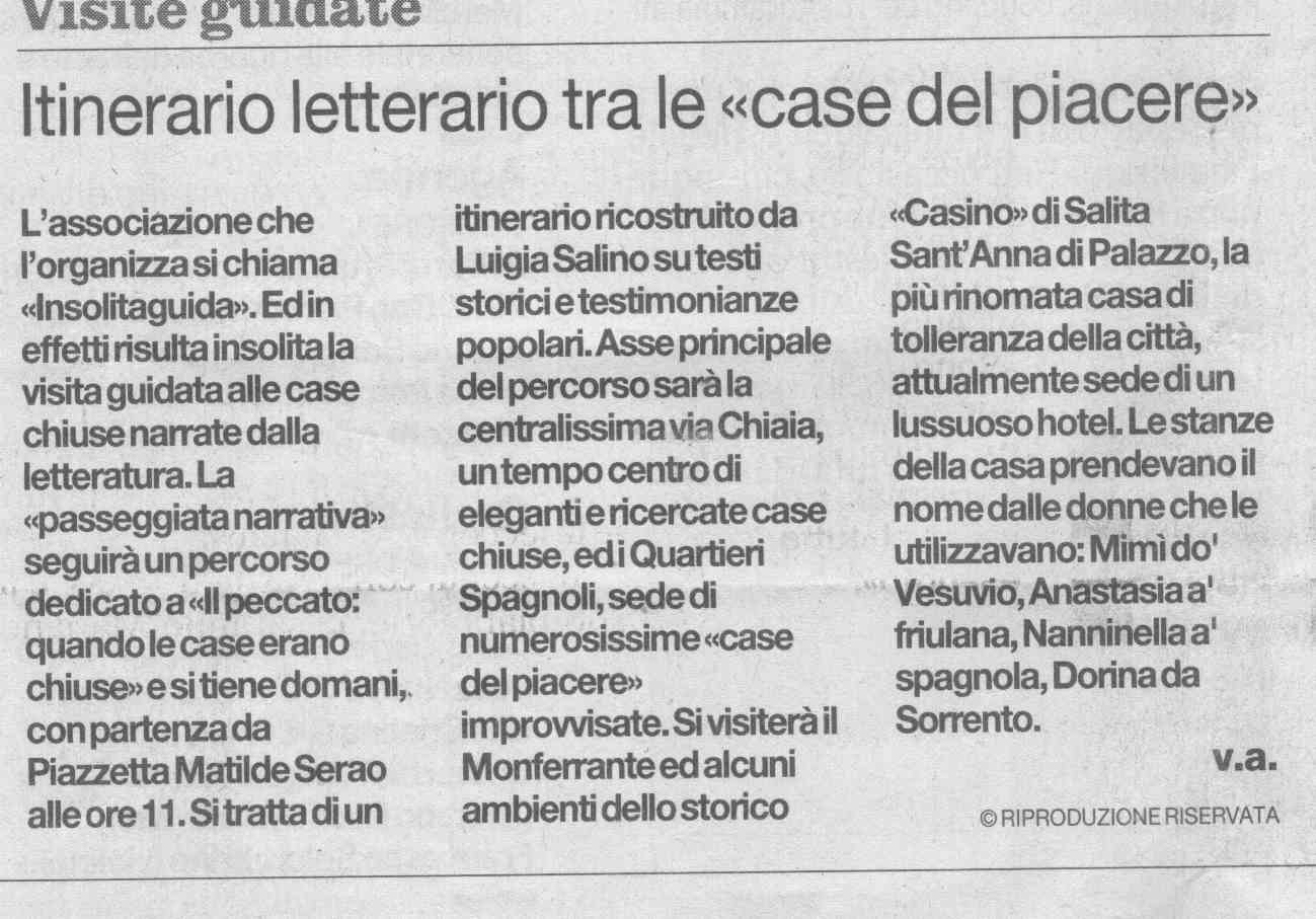 Itinerario letterario tra le "case del piacere"